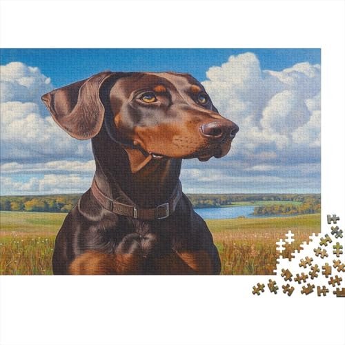 Dobermann Puzzle 1000 Teile,Impossible Farbenfrohes Legespiel,Geschicklichkeitsspiel Für Die Ganze Familie Puzzel 1000pcs (75x50cm) von DLONIRPEX