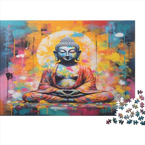 Figur des Buddha, Tempel Puzzlespiel 1000 Teile, Puzzle Erwachsene, Impossible Puzzle Geschicklichkeitsspiel Für Die Ganze Familie 1000pcs (75x50cm) von DLONIRPEX