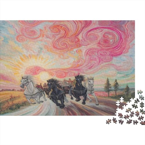 Fine Pferd Puzzle 1000 Teile,Puzzlespiel Für Erwachsene Geschicklichkeitsspiel Für Die Ganze Familie, Geschenke Für Männer/Frauen Erwachsenen Puzzel 1000pcs (75x50cm) von DLONIRPEX