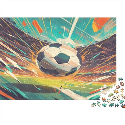 Fußball Puzzle 1000 Teile,Geschicklichkeitsspiel Für Die Ganze Familie,Farbenfrohes Puzzle-Geschenk,RaumdekoRatteion 1000pcs (75x50cm) von DLONIRPEX