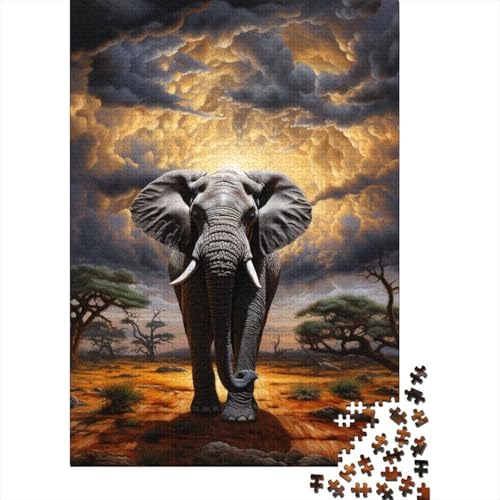Hyper-Realistic Elephant Puzzle 1000 Teile Schwer Puzzle Spielzeug Pädagogisches Spiel Impossible Herausforderungsspielzeug Für Erwachsene Und Kinder Ab 12 Jahren 1000pcs (75x50cm) von DLONIRPEX