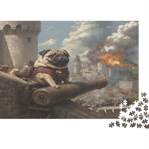 Mops Puzzle 1000 Teile-Puzzle Für Erwachsene,Erwachsenen Spiel Puzzlespiel Puzzel 1000pcs (75x50cm) von DLONIRPEX