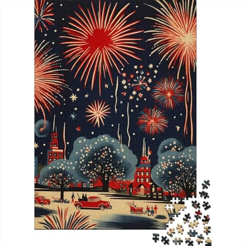 Neujahrsschießen Festlich Rot Puzzles 1000 Teile Schwer Puzzle Spielzeug Lernspiel Impossible Herausforderung Spielzeug Für Erwachsene Und Kinder Ab 14 Jahren 1000pcs (75x50cm) von DLONIRPEX