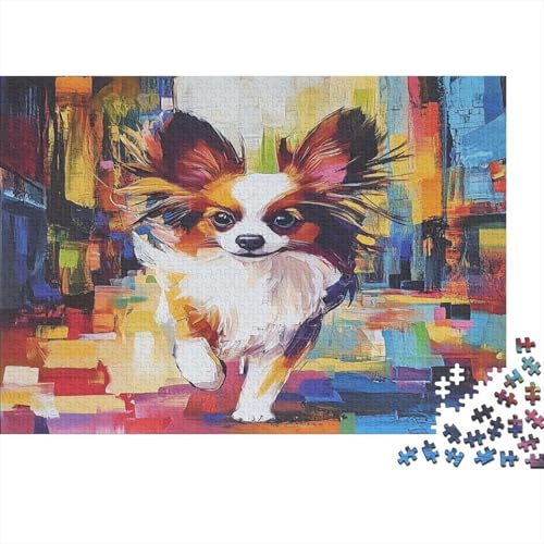 Papillonhund Puzzle 1000 Teile-Puzzle Für Erwachsene,Erwachsenen Spiel Puzzlespiel Puzzel 1000pcs (75x50cm) von DLONIRPEX