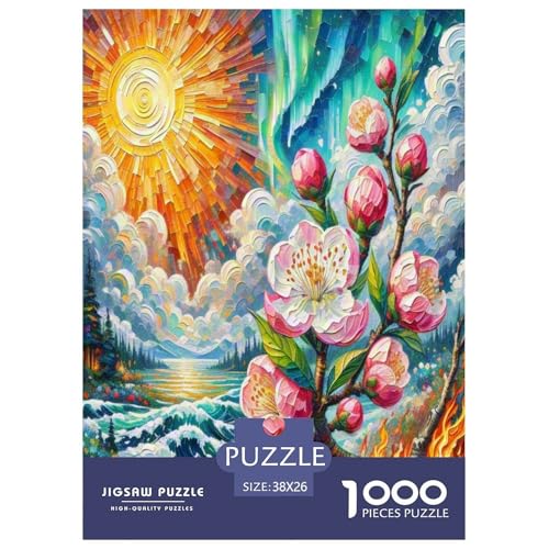 Pfirsichblüte Puzzle 1000-teilige Schwer Puzzle Spielzeug Lernspiel Impossible Herausforderung Spielzeug Für Erwachsene Und Kinder in Bewährter 38x26cm/1000pcs von DLONIRPEX