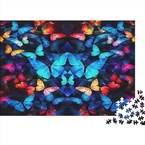 Psychedelischer Schmetterling Puzzle 1000 Teile-Puzzle Für Erwachsene,Erwachsenen Spiel Puzzlespiel Puzzel 1000pcs (75x50cm) von DLONIRPEX