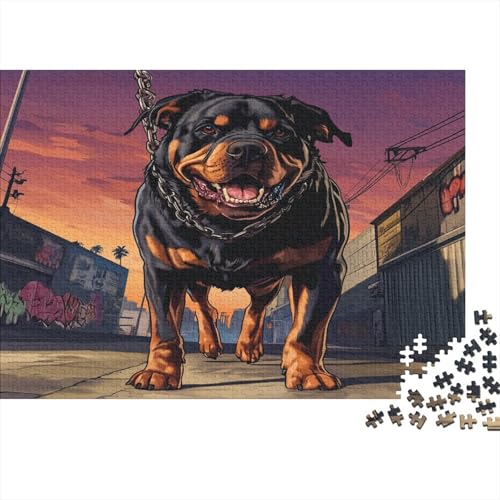 Rottweiler Puzzle 1000 Teile, Erwachsene Klassische Geschicklichkeitsspiel Für Die Ganze Familie Erwachsenen Puzzle Ab 14 Jahren 1000pcs (75x50cm) von DLONIRPEX