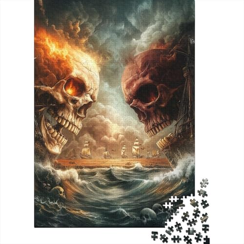Schädel Puzzle 1000-teilige Schwer Puzzle Spielzeug Lernspiel Impossible Herausforderungsspielzeug Für Erwachsene Und Kinder in Bewährter 1000pcs (75x50cm) von DLONIRPEX