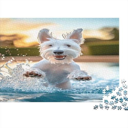 Schnauzer Puzzle 1000 Teile-Puzzle Für Erwachsene,Erwachsenen Spiel Puzzlespiel Puzzel 1000pcs (75x50cm) von DLONIRPEX