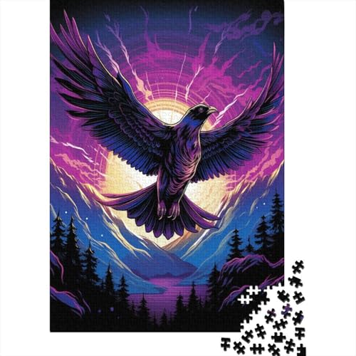Soaring Adler Vogel Animals Puzzle 1000-teilige Schwer Puzzle Spielzeug Pädagogisches Spiel Impossible Herausforderungsspielzeug Für Erwachsene Kinder 1000pcs (75x50cm) von DLONIRPEX