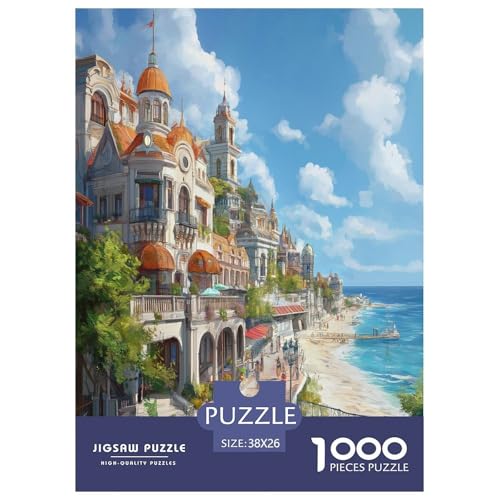 Sonnenuntergang am Hafen Puzzle 1000-teilige Schwer Puzzle Spielzeug Lernspiel Impossible Herausforderungsspielzeug Für Erwachsene Und Kinder in Bewährter 38x26cm/1000pcs von DLONIRPEX