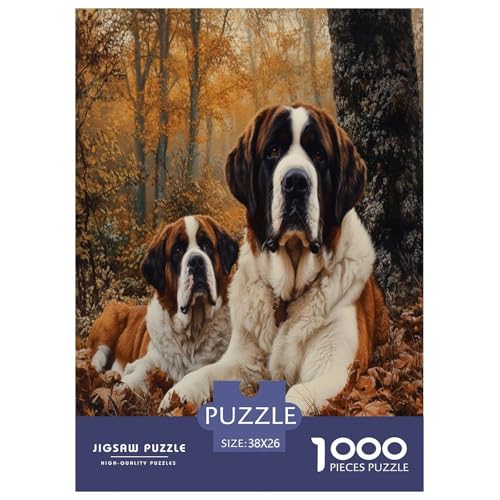 St. Bernard Puzzle 1000-teilige Schwer Puzzle Spielzeug Pädagogisches Spiel Impossible Herausforderungsspielzeug Für Erwachsene Und Kinder in Bewährter 38x26cm/1000pcs von DLONIRPEX
