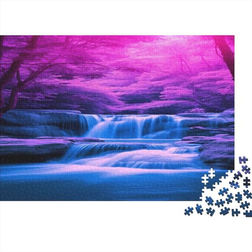 Waldkaskade Puzzle 1000 Teile,Geschicklichkeitsspiel Für Die Ganze Familie,Farbenfrohes Puzzle-Geschenk,RaumdekoRatteion 1000pcs (75x50cm) von DLONIRPEX