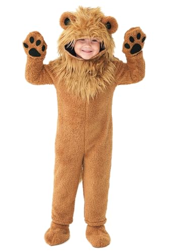 Löwen-Kostüm für Kinder, Kleinkind, Tier-Overall, Cosplay, Halloween, Verkleidung, Outfit (Löwe, groß) von DLSNZ