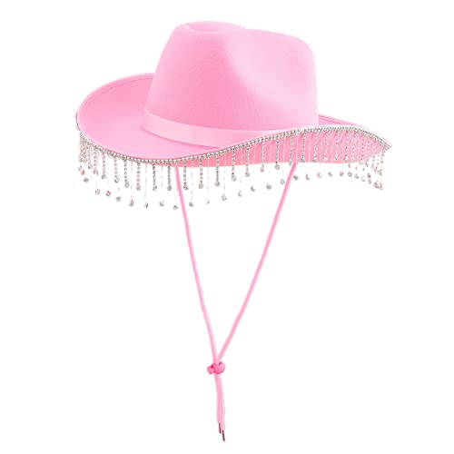 DLUKENY Cowgirl-Hut mit Strasssteinen, Fransen, Hochzeitshüte für Halloween, Verkleidungen, Cosplays, Party-Kostüm-Zubehör DLUKENY Cowgirl-Hut mit Strasssteinen, Fransen, Hochzeitshüte für Halloween, Verkleidungen, Cosplays, Party-Kostüm-Zubehör von DLUKENY
