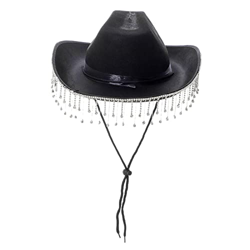 DLUKENY Cowgirl-Hut mit Strasssteinen, Fransen, Hochzeitshüte für Halloween, Verkleidungen, Cosplays, Party-Kostüm-Zubehör DLUKENY Cowgirl-Hut mit Strasssteinen, Fransen, Hochzeitshüte für Halloween, Verkleidungen, Cosplays, Party-Kostüm-Zubehör von DLUKENY
