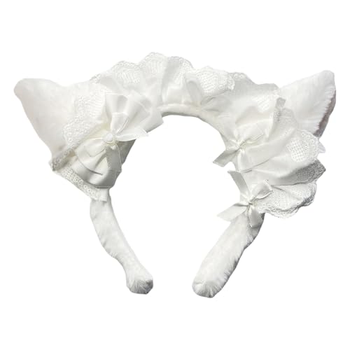 DLUKENY Süßes Haarband Girls Cosplay Kopfschmuckfotografie Requisiten Mit Zartem Band Bowknot Und Plüsch Tierischer Ohr DLUKENY Süßes Haarband Girls Cosplay Kopfschmuckfotografie Requisiten Mit Zartem Band Bowknot Und Plüsch Tierischer Ohr von DLUKENY