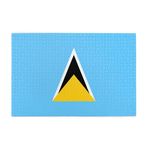 1000 Teile Puzzle Flagge der Heiligen Lucia aus Holz für Erwachsene, 1000 Teile für das perfekte visuelle Fest! 1000 Teile Puzzle Flagge der Heiligen Lucia aus Holz für Erwachsene, 1000 Teile für das perfekte visuelle Fest! von DLXW