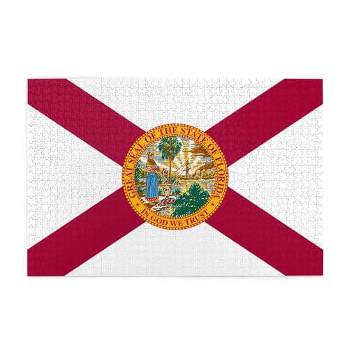1000 Teile Puzzle Flagge von Florida aus Holz für Erwachsene, 1000 Teile für das perfekte visuelle Fest! von DLXW