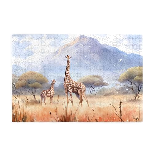 Afrikanische Savanne Giraffe Erwachsene Holzpuzzle 1000 Teile für das perfekte visuelle Fest! 1000 Teile Afrikanische Savanne Giraffe Erwachsene Holzpuzzle 1000 Teile für das perfekte visuelle Fest! 1000 Teile von DLXW