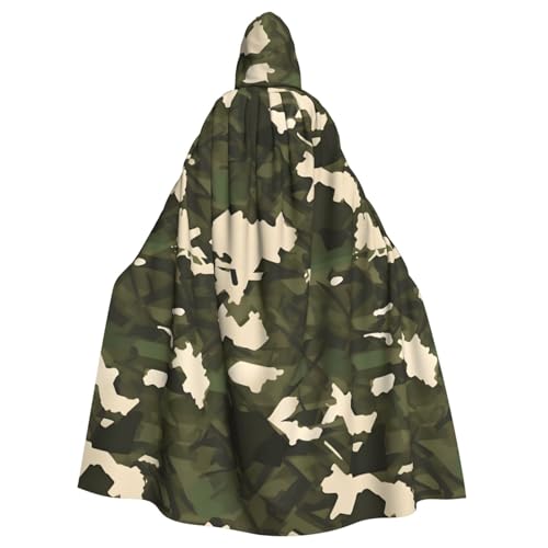 DLXW Army Camouflage Kapuzenumhang für Damen und Herren von DLXW