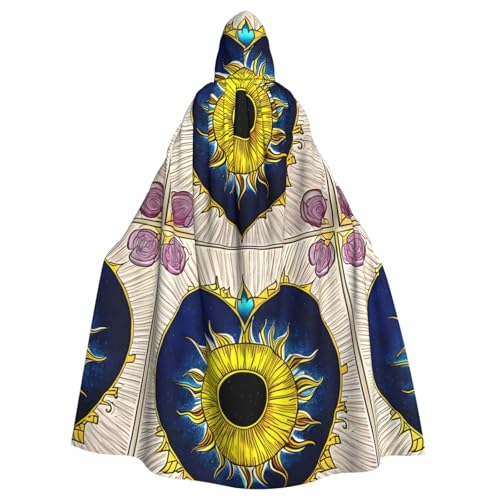 DLXW Cartoon Herz Sonne Erwachsene Kapuzenumhang - 100% Polyester, bequem und langlebig, perfekt für Halloween, Cosplay, Kostümpartys, Bühnenauftritte von DLXW