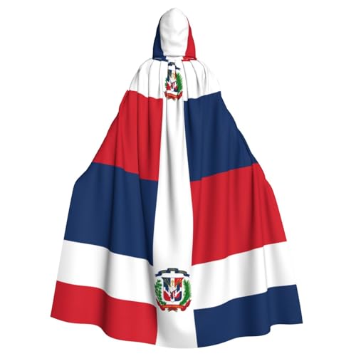 DLXW Dominikanische Republik Erwachsenen-Kapuzenumhang - 100% Polyester, bequem und langlebig, perfekt für Halloween, Cosplay, Kostümpartys, Bühnenauftritte von DLXW
