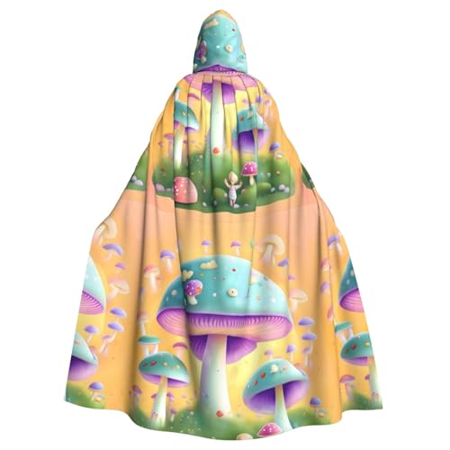 DLXW Fantasie-Pilz-Kapuzenumhang für Erwachsene, 100 % Polyester, bequem und langlebig, perfekt für Halloween, Cosplay, Kostümpartys, Bühnenauftritte von DLXW