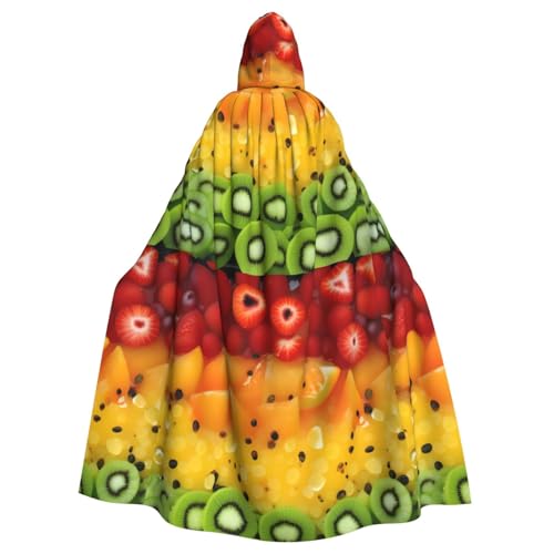 DLXW Frisches Obst Kapuzenumhang für Erwachsene - 100% Polyester, bequem und langlebig, perfekt für Halloween, Cosplay, Kostümpartys, Bühnenauftritte von DLXW
