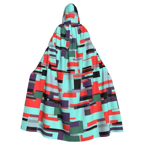 DLXW Gestreifter Kombinations-Kapuzenumhang für Erwachsene – 100 % Polyester, bequem und langlebig, perfekt für Halloween, Cosplay, Kostümpartys, Bühnenauftritte von DLXW