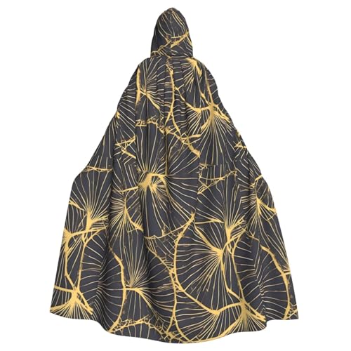 DLXW Golden Leaf Kapuzenumhang für Erwachsene - 100% Polyester, bequem und langlebig, perfekt für Halloween, Cosplay, Kostümpartys, Bühnenauftritte von DLXW
