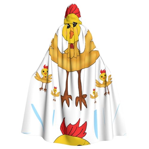 DLXW Hahn im Quadrat Kapuzenumhang für Erwachsene - 100% Polyester, bequem und langlebig, perfekt für Halloween, Cosplay, Kostümpartys, Bühnenauftritte von DLXW