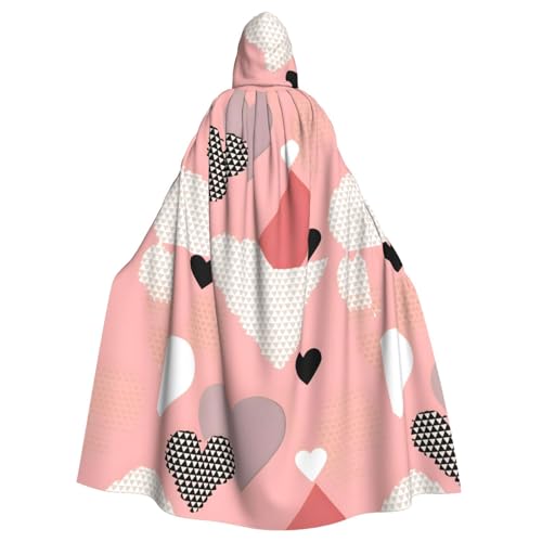 DLXW Herren Damen Umhang Halloween Kapuzenumhang Königin Robe Kostüm Renaissance Mittelalter Kostüm Abstrakte Liebesdiagramm DLXW Herren Damen Umhang Halloween Kapuzenumhang Königin Robe Kostüm Renaissance Mittelalter Kostüm Abstrakte Liebesdiagramm von DLXW
