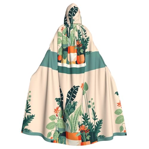 DLXW Herren Damen Umhang Halloween Kapuzenumhang Königin Robe Kostüm Renaissance Mittelalter Kostüm Cartoon Kleine Grüne Pflanze DLXW Herren Damen Umhang Halloween Kapuzenumhang Königin Robe Kostüm Renaissance Mittelalter Kostüm Cartoon Kleine Grüne Pflanze von DLXW