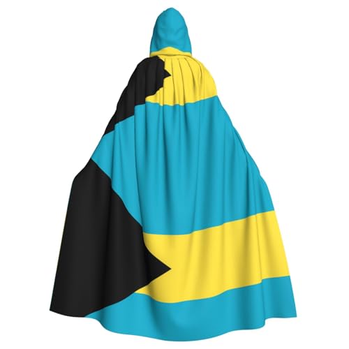 DLXW Herren Damen Umhang Halloween Kapuzenumhang Königin Robe Kostüm Renaissance Mittelalter Kostüm Flagge der Bahamas von DLXW