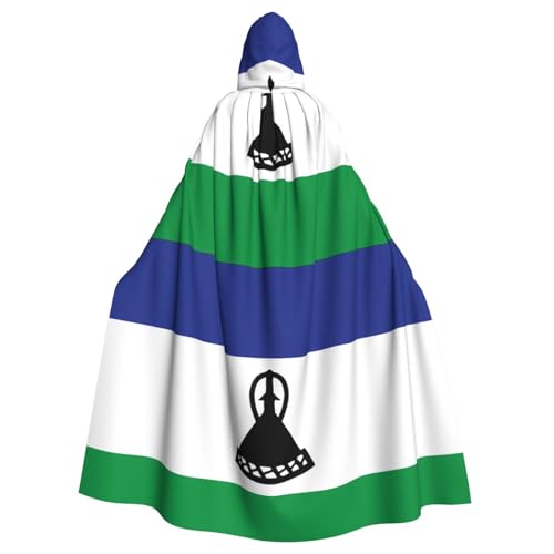 DLXW Herren Damen Umhang Halloween Kapuzenumhang Königin Robe Kostüm Renaissance Mittelalter Kostüm Flagge von Lesotho DLXW Herren Damen Umhang Halloween Kapuzenumhang Königin Robe Kostüm Renaissance Mittelalter Kostüm Flagge von Lesotho von DLXW