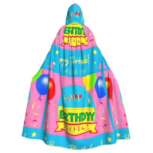 DLXW Herren Damen Umhang Halloween Kapuzenumhang Königin Robe Kostüm Renaissance Mittelalter Kostüm Happy Birthday Ballon DLXW Herren Damen Umhang Halloween Kapuzenumhang Königin Robe Kostüm Renaissance Mittelalter Kostüm Happy Birthday Ballon von DLXW