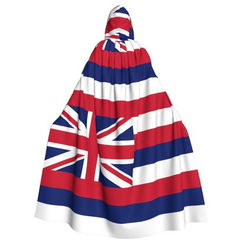 DLXW Herren Damen Umhang Halloween Kapuzenumhang Königin Robe Kostüm Renaissance Mittelalter Kostüm Hawaii Flagge von DLXW