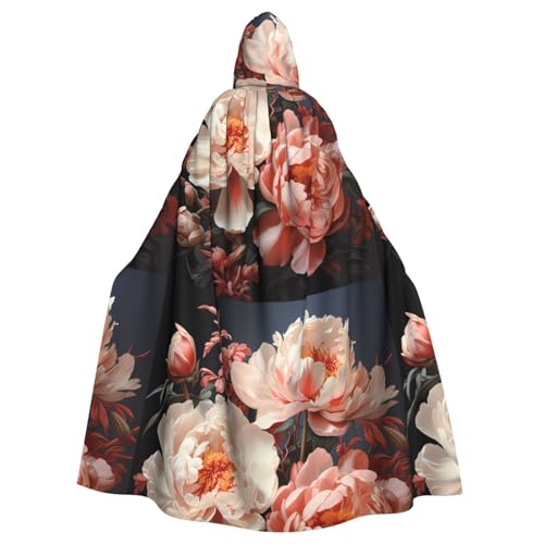 DLXW Herren Damen Umhang Halloween Kapuzenumhang Königin Robe Kostüm Renaissance Mittelalter Kostüm Hellweiß Pfingstrosen DLXW Herren Damen Umhang Halloween Kapuzenumhang Königin Robe Kostüm Renaissance Mittelalter Kostüm Hellweiß Pfingstrosen von DLXW