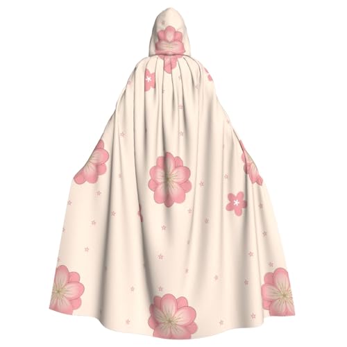 DLXW Herren Damen Umhang Halloween Kapuzenumhang Königin Robe Kostüm Renaissance Mittelalter Kostüm Kleine Rosa Kirschblüten DLXW Herren Damen Umhang Halloween Kapuzenumhang Königin Robe Kostüm Renaissance Mittelalter Kostüm Kleine Rosa Kirschblüten von DLXW