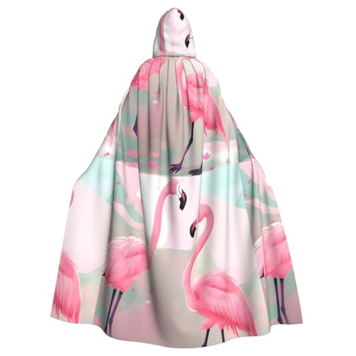 DLXW Herren Damen Umhang Halloween Kapuzenumhang Königin Robe Kostüm Renaissance Mittelalter Kostüm Liebe Flamingo DLXW Herren Damen Umhang Halloween Kapuzenumhang Königin Robe Kostüm Renaissance Mittelalter Kostüm Liebe Flamingo von DLXW