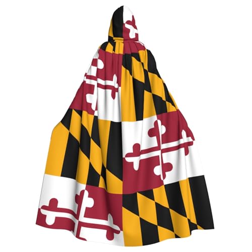 DLXW Herren Damen Umhang Halloween Kapuzenumhang Königin Robe Kostüm Renaissance Mittelalter Kostüm Maryland Staatsflagge DLXW Herren Damen Umhang Halloween Kapuzenumhang Königin Robe Kostüm Renaissance Mittelalter Kostüm Maryland Staatsflagge von DLXW
