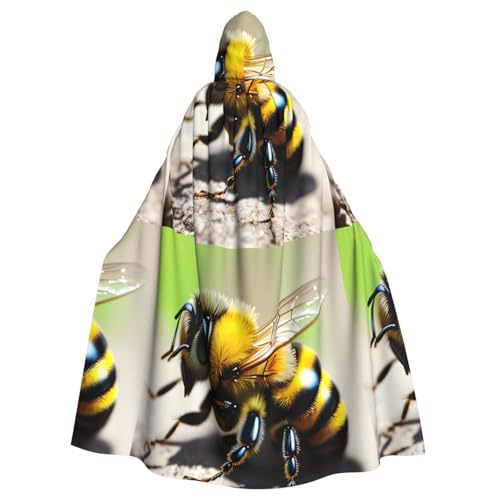 DLXW Herren Damen Umhang Halloween Kapuzenumhang Königin Robe Kostüm Renaissance Mittelalter Kostüm Niedlich Kleine Biene DLXW Herren Damen Umhang Halloween Kapuzenumhang Königin Robe Kostüm Renaissance Mittelalter Kostüm Niedlich Kleine Biene von DLXW
