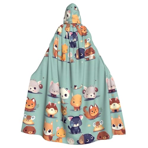 DLXW Herren Damen Umhang Halloween Kapuzenumhang Königin Robe Kostüm Renaissance Mittelalter Kostüm Niedlich Kleine Tiere DLXW Herren Damen Umhang Halloween Kapuzenumhang Königin Robe Kostüm Renaissance Mittelalter Kostüm Niedlich Kleine Tiere von DLXW