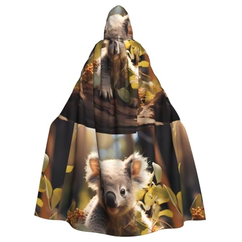 DLXW Herren Damen Umhang Halloween Kapuzenumhang Königin Robe Kostüm Renaissance Mittelalter Kostüm Niedlich Koala Pflanze DLXW Herren Damen Umhang Halloween Kapuzenumhang Königin Robe Kostüm Renaissance Mittelalter Kostüm Niedlich Koala Pflanze von DLXW