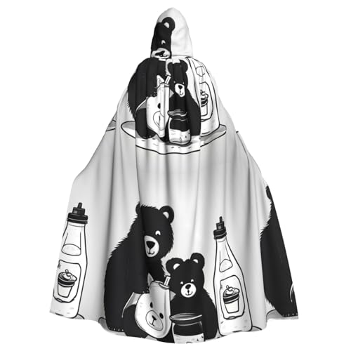 DLXW Herren Damen Umhang Halloween Kapuzenumhang Königin Robe Kostüm Renaissance Mittelalter Kostüm Niedlich Milchflasche Bär DLXW Herren Damen Umhang Halloween Kapuzenumhang Königin Robe Kostüm Renaissance Mittelalter Kostüm Niedlich Milchflasche Bär von DLXW
