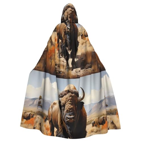 DLXW Herren Damen Umhang Halloween Kapuzenumhang Königin Robe Kostüm Renaissance Mittelalter Kostüm Nordamerikanische Bisonherde DLXW Herren Damen Umhang Halloween Kapuzenumhang Königin Robe Kostüm Renaissance Mittelalter Kostüm Nordamerikanische Bisonherde von DLXW