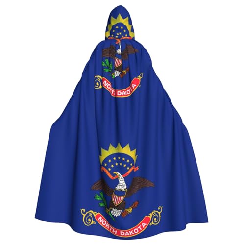 DLXW Herren Damen Umhang Halloween Kapuzenumhang Königin Robe Kostüm Renaissance Mittelalter Kostüm North Dakota Staatsflagge DLXW Herren Damen Umhang Halloween Kapuzenumhang Königin Robe Kostüm Renaissance Mittelalter Kostüm North Dakota Staatsflagge von DLXW