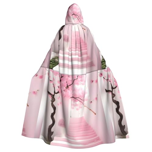 DLXW Herren Damen Umhang Halloween Kapuzenumhang Königin Robe Kostüm Renaissance Mittelalter Kostüm Rosa Kirschblüte Treppe DLXW Herren Damen Umhang Halloween Kapuzenumhang Königin Robe Kostüm Renaissance Mittelalter Kostüm Rosa Kirschblüte Treppe von DLXW