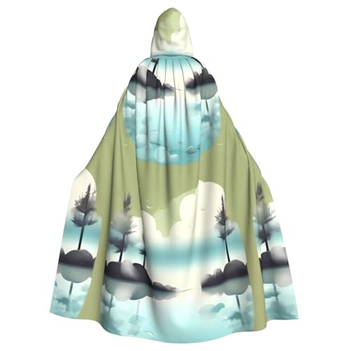 DLXW Herren Damen Umhang Halloween Kapuzenumhang Königin Robe Kostüm Renaissance Mittelalter Kostüm Ruhige Seen DLXW Herren Damen Umhang Halloween Kapuzenumhang Königin Robe Kostüm Renaissance Mittelalter Kostüm Ruhige Seen von DLXW